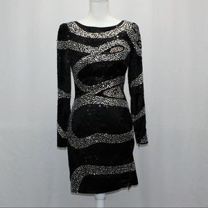 Mandalay Beaded Sequin Black Evening Formal Dress